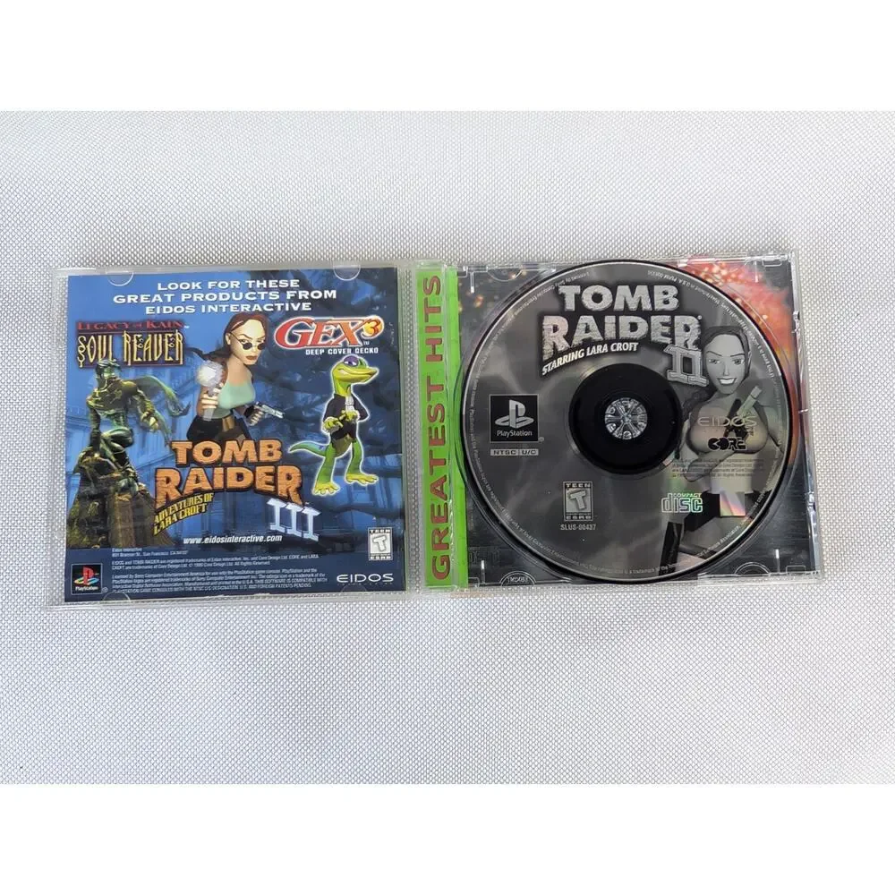 Tomb Raider II 2 Lara Croft (Sony PlayStation 1, PS1) Game Complete